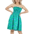 thumbnail image 1 of HAPPY BAY Women's Summer Smocked Strapless Beach Swing Tube Top Dress One Size Dolphin, Green, 1 of 5
