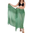 thumbnail image 1 of HAPPY BAY Women's Summer Swim Cover up Sarong Coverups for Women Chiffon Long Beach Wraps Sheer Bottom Beachwear One Size Plus Dark Green, Plain, 1 of 5