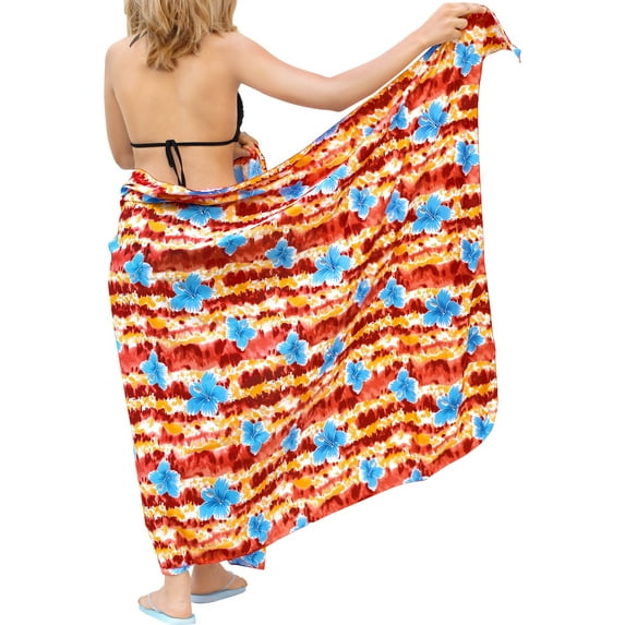 HAPPY BAY Women's Summer Wraps Swimwear Coverups Sarong Swim Cover ups Swimsuit Beachwear Skirt Bathing Suit Beach Cover-up Long Pareos for Women One Size Fire, Floral