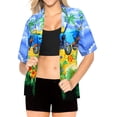 thumbnail image 1 of HAPPY BAY Women's Swim Overshirt Summer Hawaiian Blouse Top S Motor Ride, Royal Blue, 1 of 5