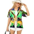 thumbnail image 1 of HAPPY BAY Women's Swim Overshirt Summer Hawaiian Blouse Tops S Motorcycle Bike, Purple, 1 of 5