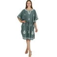 thumbnail image 1 of HAPPY BAY Women's Swimsuit Ladies Dress Swimwear Caftan Summer Casual Bikini Short Sleeve Beachwear Cover Ups for Women 2X-3X Ash, Paisley, 1 of 5