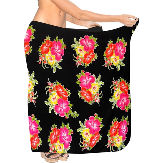 HAPPY BAY Women's Swimwear Summer Wraps Beach Bikini Long Vacation Swim Cover up Pareos Bathing Suit Beachwear Sarong Coverups One Size Taffy, Floral