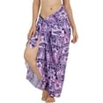 thumbnail image 1 of HAPPY BAY Women's Vacation Summer Wraps Party Bikinis Cover ups Swimwear Skirt Beachwear Pareos Sarong Coverups Beach Pareo One Size Violet, Tropical Collage, 1 of 5