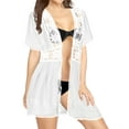 thumbnail image 1 of HAPPY BAY Women's Viscose Summer Beach Front Open Cover ups Beachwear Duster Kimono Cardigan for Women L-XL Snow White_AB935, 1 of 4