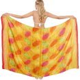 thumbnail image 1 of HAPPY BAY Women's Wraps Summer Long Pareos Vacation Skirt Bathing Suit Cover-Up Beach Dress Bikini Sarong Swimwear for Women One Size Floral, Orange, 1 of 5