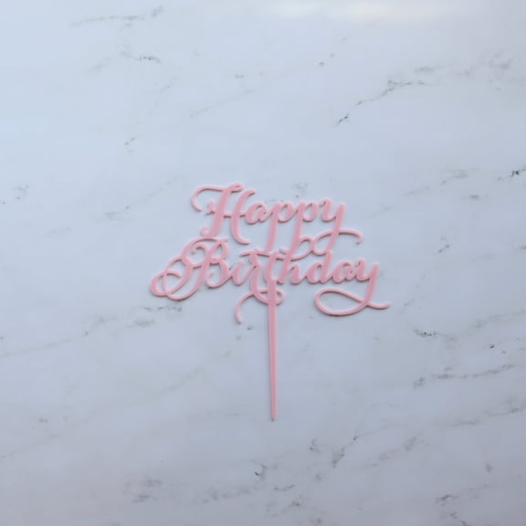 HAPPY BIRTHDAY CURSIVE CAKE TOPPER