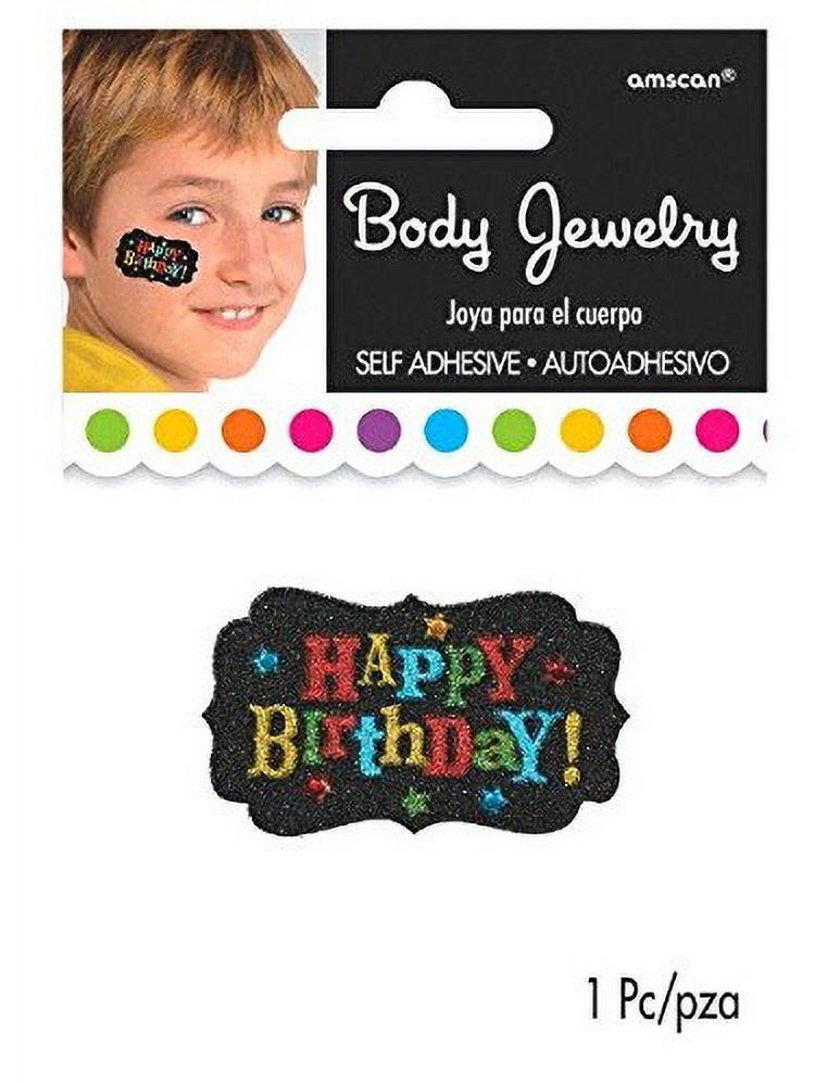 HAPPY BIRTHDAY SELF ADHESIVE BODY JEWELRY