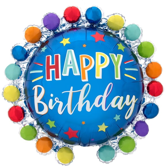 Anagram Dot Circle Birthday Foil Balloon