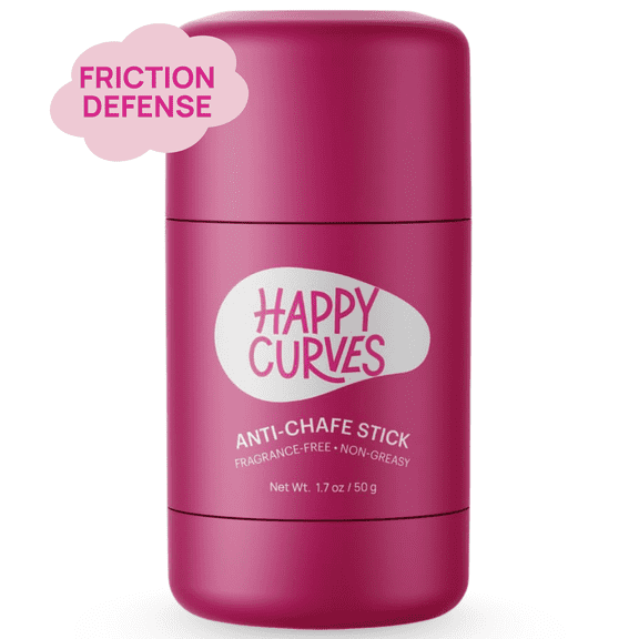HAPPY CURVES Anti Chafing Friction Defense Stick for Women, Fragrance-Free 1.7 oz.