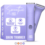 HAPPY CURVES Smoothie Bikini Trimmer, Waterproof Electric Shaving Razor for Women (Berry)