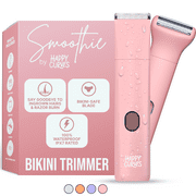 HAPPY CURVES Smoothie Bikini Trimmer, Waterproof Electric Shaving Razor for Women (Guava)