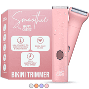 HAPPY CURVES Smoothie Bikini Trimmer, Waterproof Electric Shaving Razor for Women Guava