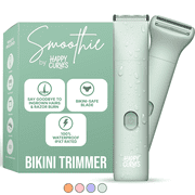 HAPPY CURVES Smoothie Bikini Trimmer, Waterproof Electric Shaving Razor for Women (Mint)