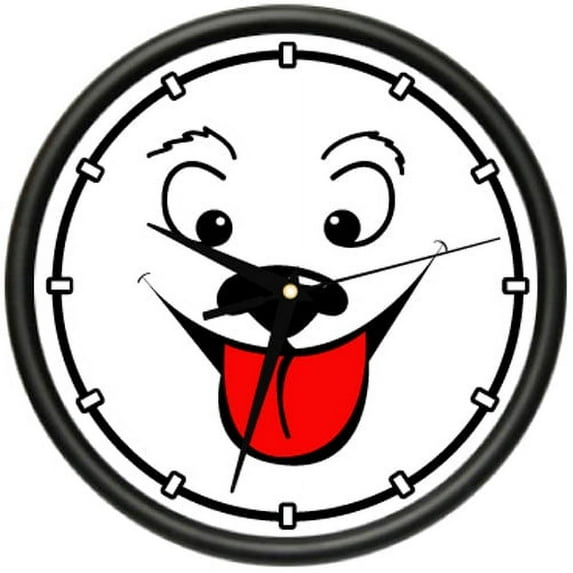 HAPPY DOG FACE Wall Clock dog lover puppy smiley happy groom gift
