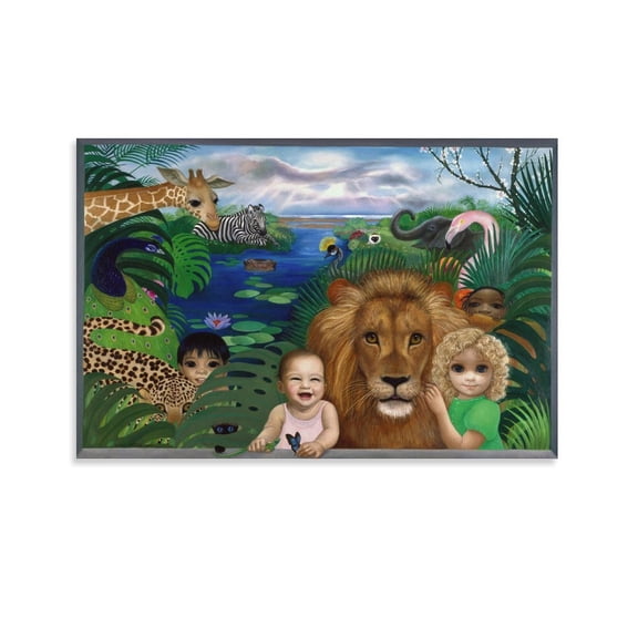 HAPPY KINGDOM by Margaret Keane Poster Posters Wall Art Painting Canvas Gift Living Room Prints Bedroom Decor Poster Artworks 12x18inch(30x45cm)