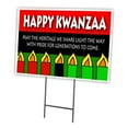 thumbnail image 1 of HAPPY KWANZA MAY THE HERITAGE WE SHARE LIGHT 18"x24" Yard Sign & Stake | Advertise Your Business | Stake Included Image On Front Only | Made in The USA, 1 of 3