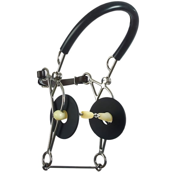 HAPPY MOUTH Roller Hackamore Double Jointed Bit, Size: 5.5 (467528SS-5.5)