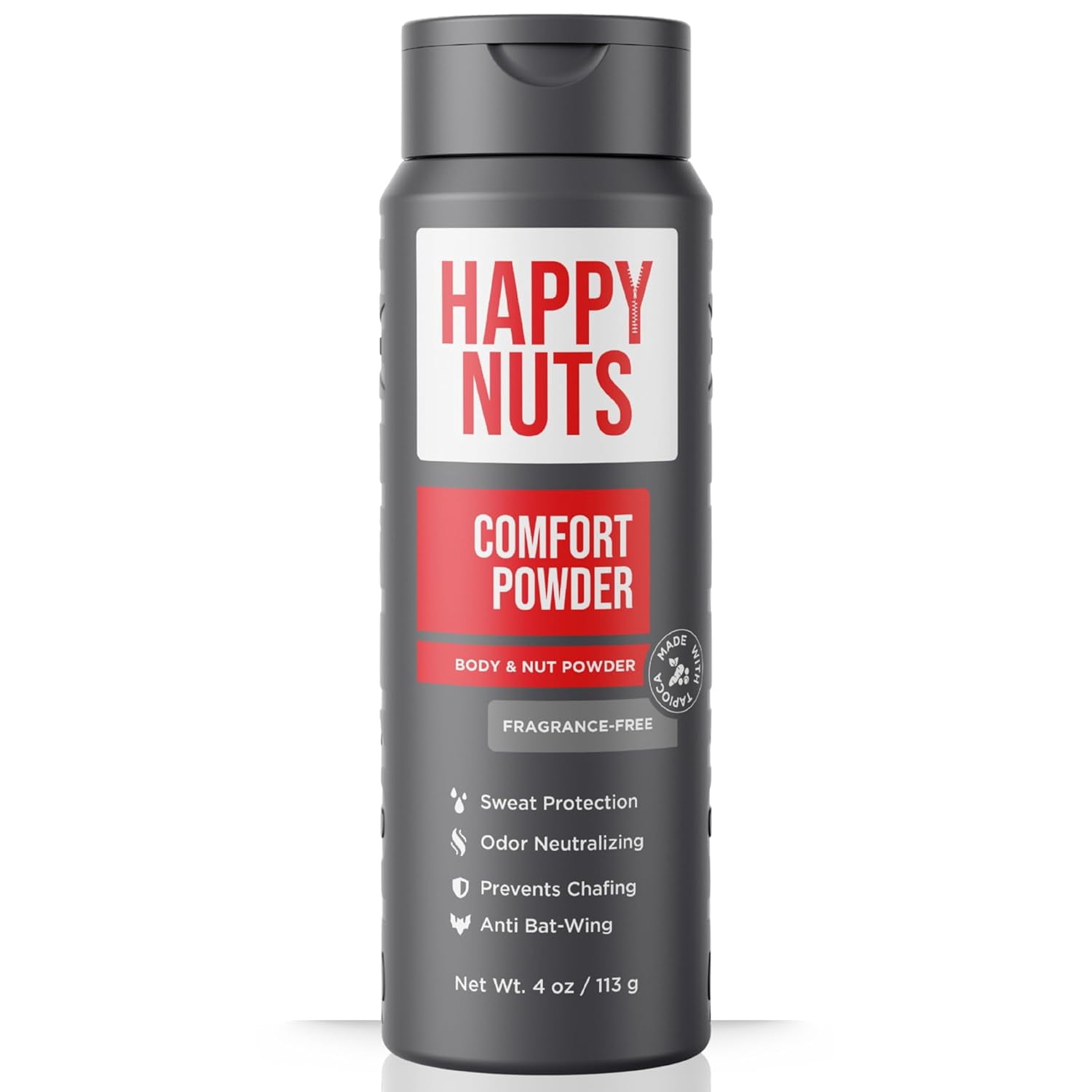 Happy Nuts Comfort Powder, Anti Chafing Deodorant for Men, Sweat