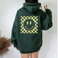 thumbnail image 1 of HAPPY SMILEY FACE Front Back Graphic Unisex Fleece Hooded Sweatshirt, 1 of 11