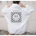 thumbnail image 1 of HAPPY SMILEY FACE Front Back Graphic Unisex Fleece Hooded Sweatshirt, 1 of 10