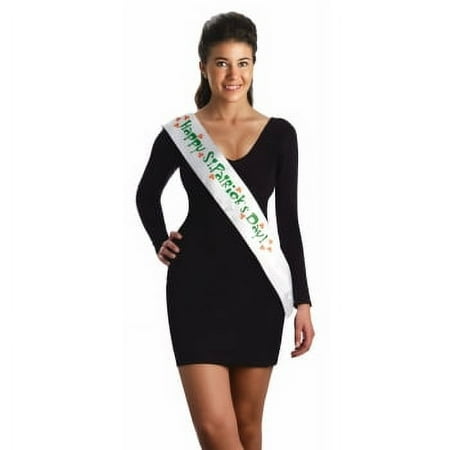 HAPPY ST.PAT'S SASH-WHITE