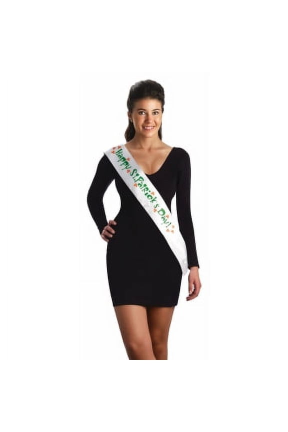 HAPPY ST.PAT'S SASH-WHITE