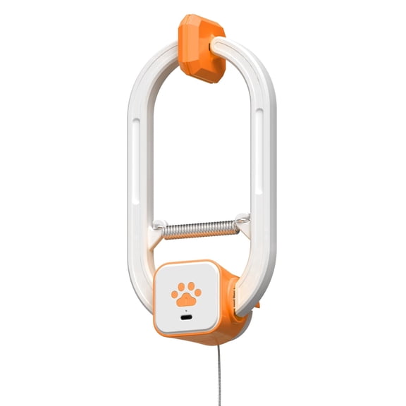 HAPPYCODE Rechargeable Electric Cat Teaser  Interactive Door Clip Teaser for Cats, 2 Motion Modes (360 Spin & Irregular Jumping), Smart Auto Cat Toy for Exercise & Fun (Orange)