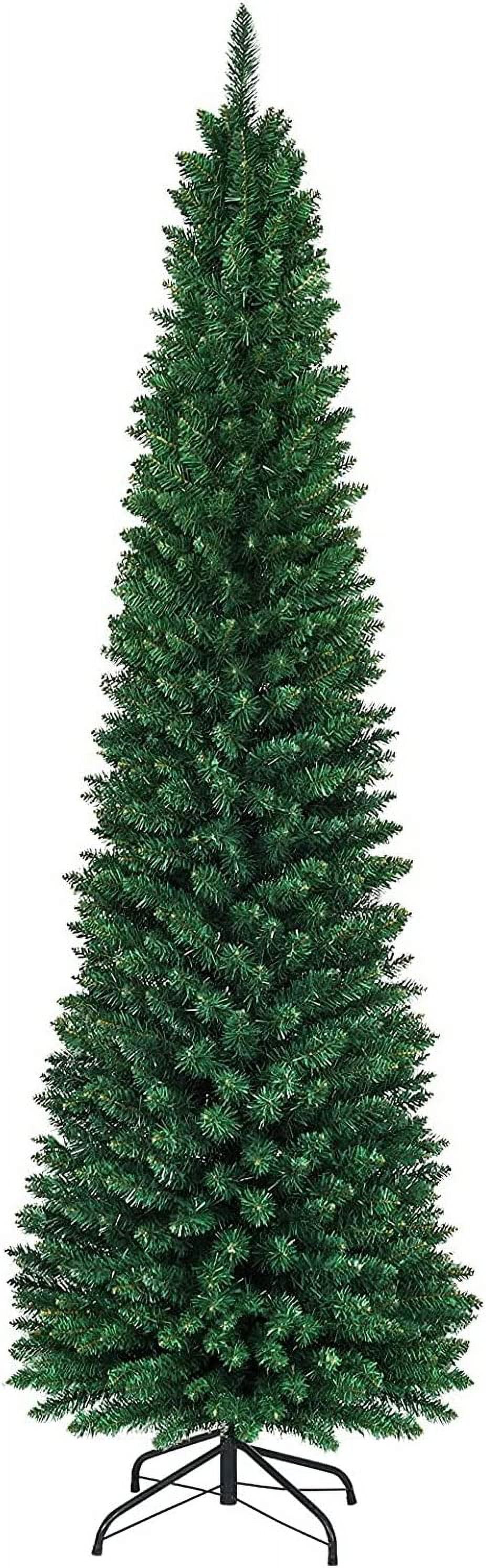 HAPPYGRILL 8FT Pencil Christmas Tree Slim Xmas Tree for Home Decoration