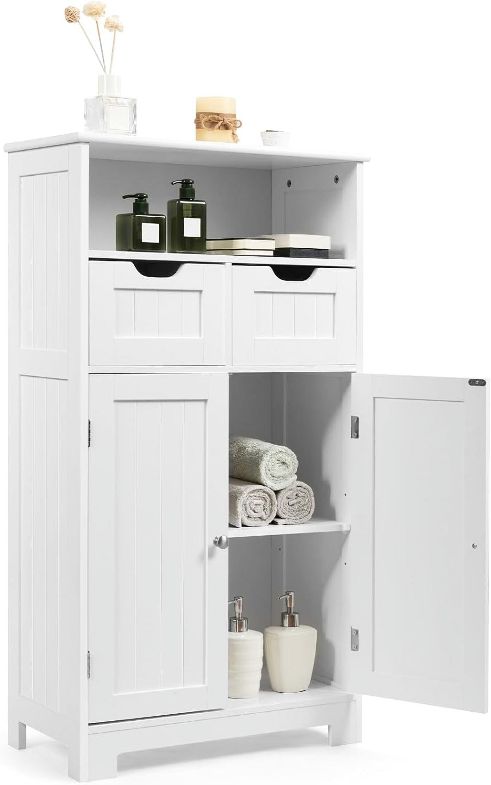 HAPPYGRILL Bathroom Storage Cabinet, Freestanding Bathroom Cabinet ...