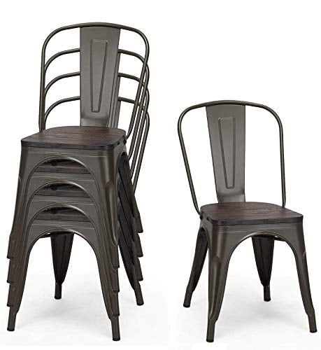 HAPPYGRILL Dining Chairs Set Of 4 Indoor Outdoor Metal Kitchen Chairs HAPPYGRILL Dining Chairs Set 4 Indoor Outdoor Metal Kitchen Wood Seat High Backrest Tolix Style Stackable Counter Bar Living Room Restaurant Patio Pa 7720504c 9ad2 451d A600 9ce0e42e8f1b.16e8ef361add3725c01424af5407b812