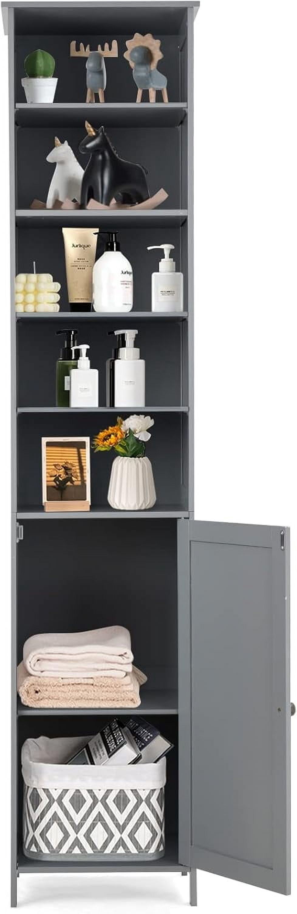 HAPPYGRILL Tall Bathroom Storage Cabinet, 72” Slim Bathroom Cabinet ...