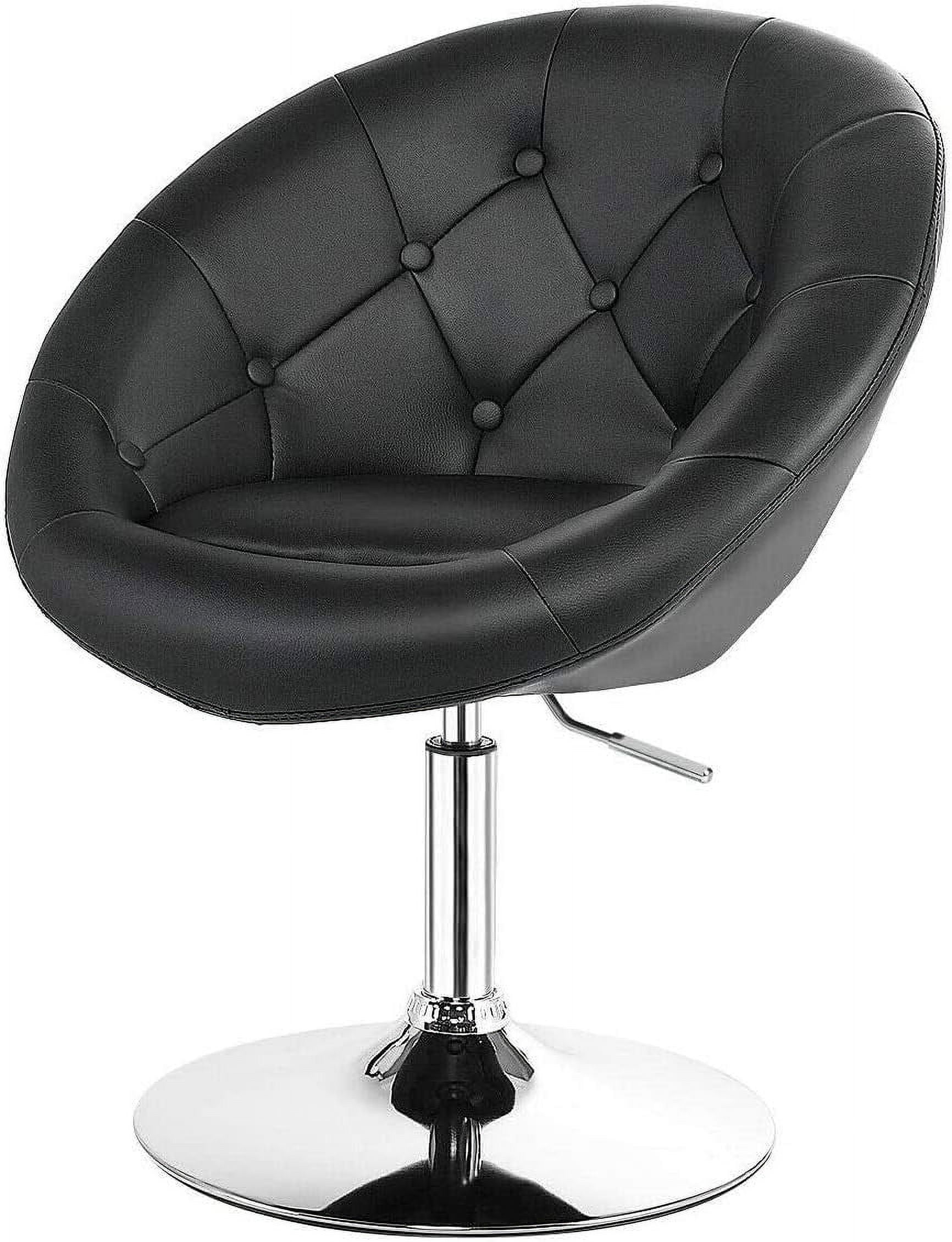 HAPPYGRILL Vanity Chair, Swivel Bar Stools with Chrome Frame & Tufted ...