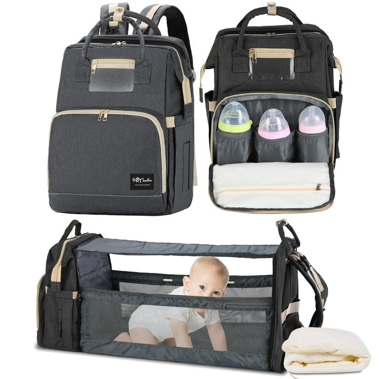 HAPPYLUOKA Baby Diaper Bag Backpack for Girls, Adjustable Shoulder