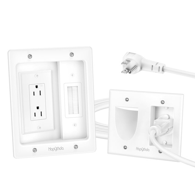 HAPYTHDA InWall Cable Kit, Recessed Outlet for Wall Mount TV, Home