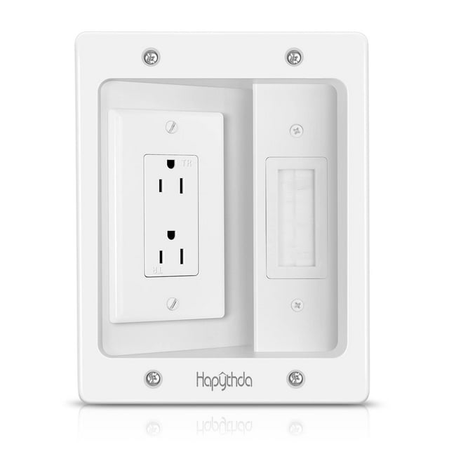HAPYTHDA TV Wire Hider for Wall,Recessed Low Voltage Media Wall Outlet