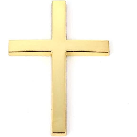 HAQT Car 3D Metal Sticker Cross Auto Body Emblem Badge Decal Car Accessories Fits All Cars (Color : Gold Cross)