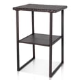 thumbnail image 1 of HARBOURSIDE Wicker Bar Table, 36 Inch Counter Height Patio High Top Dining Table, Rattan Bistro Pub Table with Storage Shelf for Deck Poolside Balcony Garden, Brown, 1 of 9