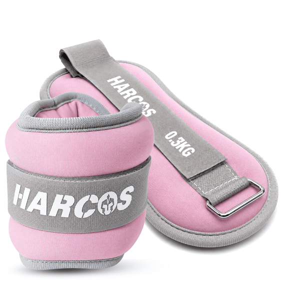 HARCOS Ankle Weights for Women & Men, Adjustable Wrist Weights Pair with Soft Neoprene Padding for Gym, Walking, Jogging, Yoga, Pilates, Cardio, Leg & Arm Workouts (Pink, 0.3 KG (0.66 LB) Pair)