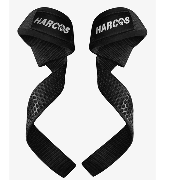 HARCOS Weight Lifting Straps Premium Cotton 24 Inches Heavy Duty Wrist Support Wraps with Silicon Grip & 5mm Neoprene Padding | Gym Workout Straps for Men & Women | Powerlifting