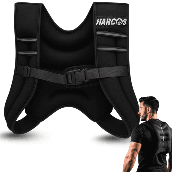 HARCOS Weighted Vest, 6lbs Weight Vest with Reflective Stripe for Workout, Strength Training, Running, Fitness, Muscle Building, Weight Loss, Weightlifting