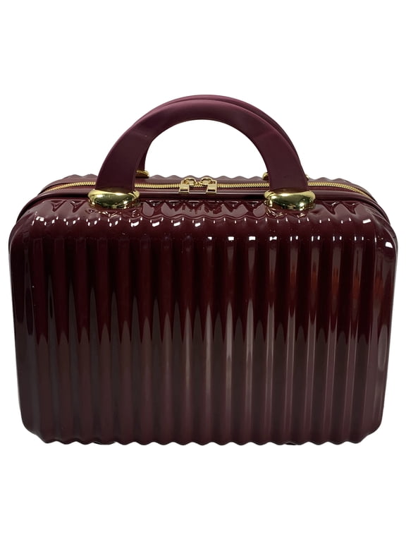 Hard Shell Cosmetic Travel Case, Burgundy, 1 Count