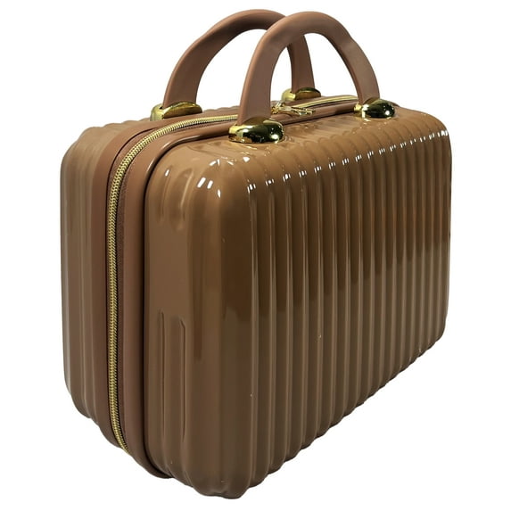 Hard Shell Cosmetic Travel Case, Mocha Mousse, 1 Count