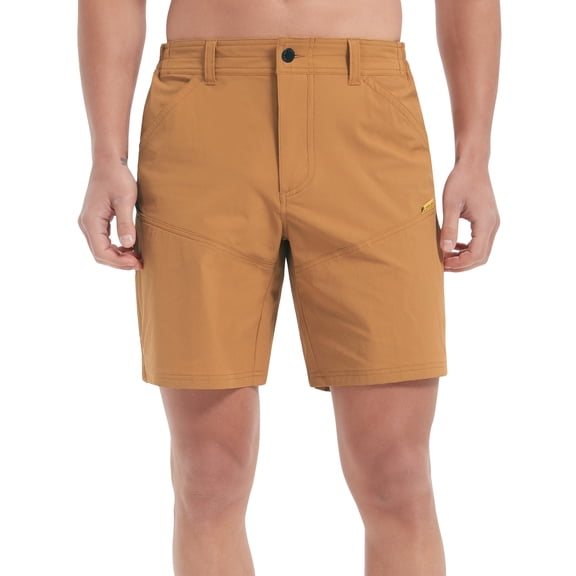 HARD LAND Men's Hiking Shorts Stretch Nylon Casual Elastic Waist Lightweight Quick Dry Summer Fishing Athletic Shorts with Pocket