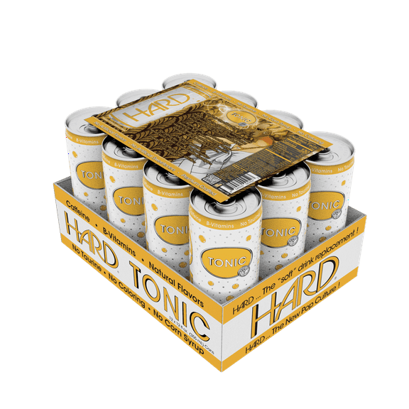 HARD TONIC - Caffeinated and Enhanced Crafted Sparkling Tonic Water- 12 fl oz (Pack of 12)