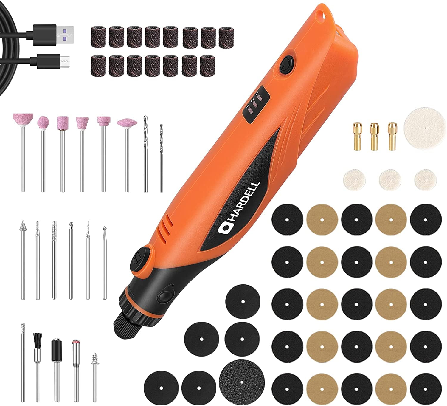 HARDELL 3.7V Cordless Rotary Tool, Mini nail grinder Rotary Tool With