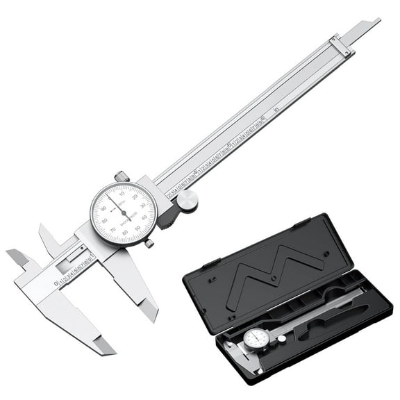 HARDELL 6 Inch Dial Caliper Inner Outer Diameter Measuring Tool for Household DIYwith Plastic Case