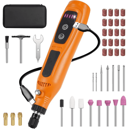 Cordless Rotary Tool, 3.7V Rechargeable Rotary Tool Kit with 43 Rotary Accessory Tools for Sanding, Cutting