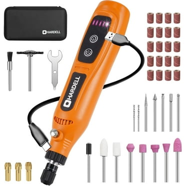 HARDELL Cordless Rotary Tool, 3.7V Rechargeable Rotary Tool Kit with 43 Rotary Accessory Tools for Sanding, Cutting