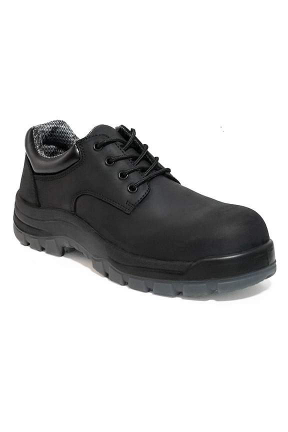 DIEHTECHAR Men's 4" Composite Toe Leather Work Boots, Slip Resistant Puncture-proof Breatherable Work Boots, 61N01BK, 8.5EE
